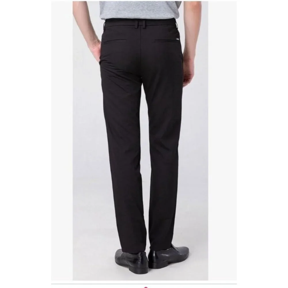 Plaid & Plain Mens Slim Fit Black Dress Pants 29W X 30L Career Work Wedding Date